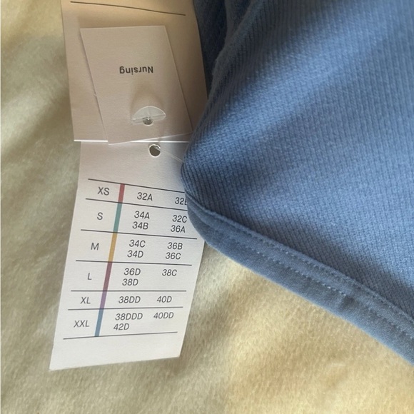 Auden Nursing Bra Bralette Womens Large Wireless Ribbed Racerback Blue - Picture 4 of 9